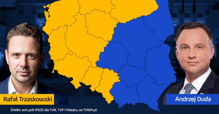 Wyniki wyborów 2020. Polska ponownie podzielona