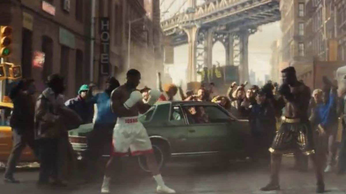 Kadr z zapowiedzi walki Ngannou z Joshuą