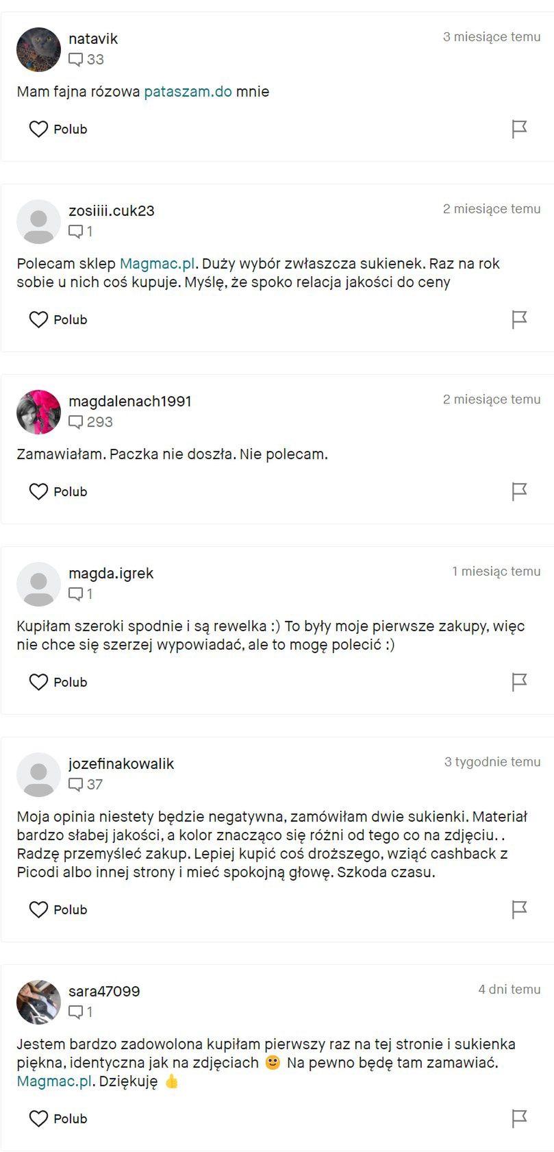 Opinie o sklepie MagMac z forum Vinted