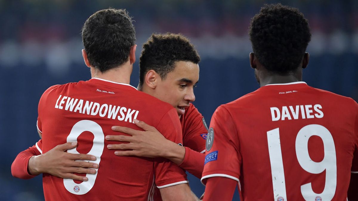 Jamal Musiala, Robert Lewandowski i Alphonso Davies