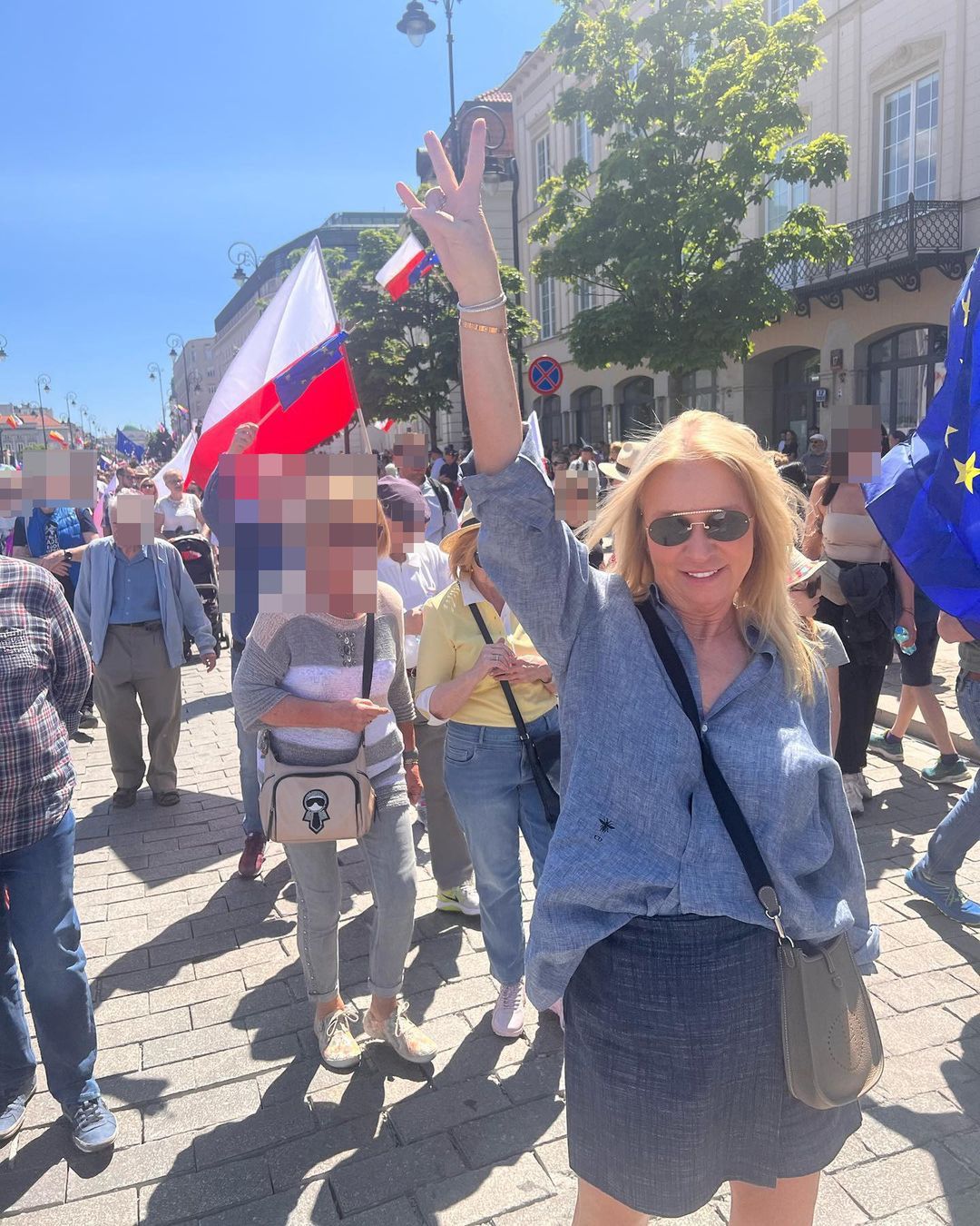Mariola Bojarska-Ferenc na marszu