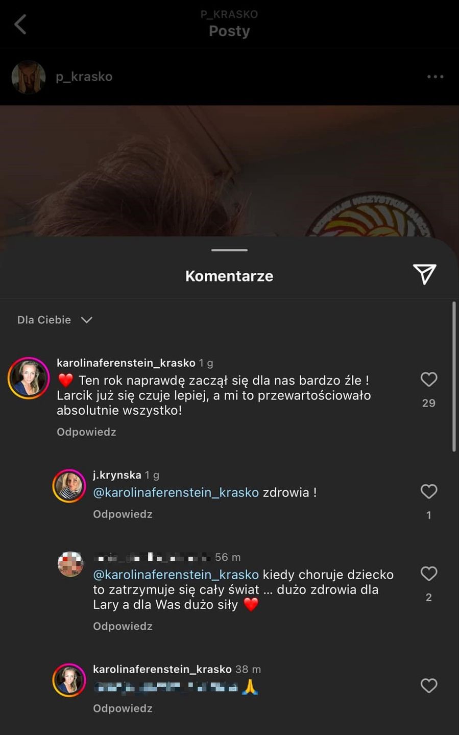 Komentarze pod postem Piotra Kraśki