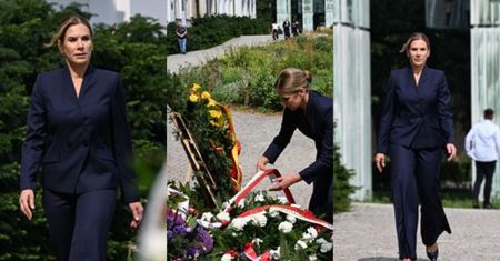 Marta Nawrocka oddała hołd bohaterkom Powstania Warszawskiego. Zaprezentowała się w granatowym garniturze (ZDJĘCIA)