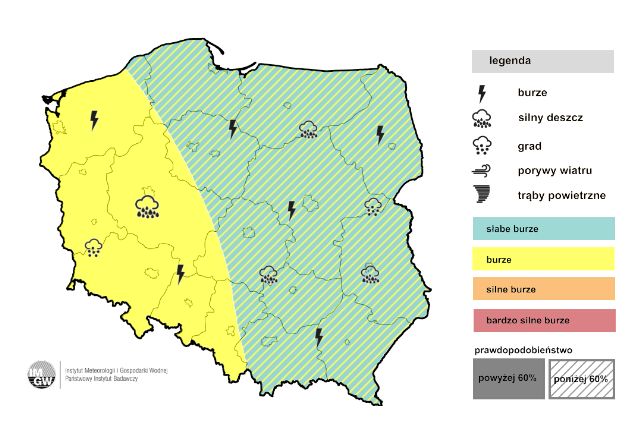 Burze w sobotę możliwe w całej Polsce