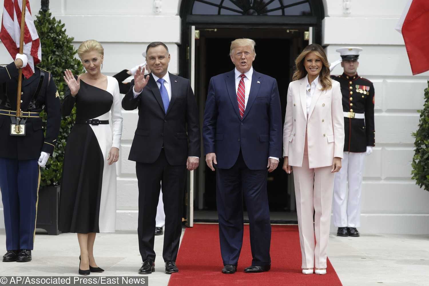 Agata Duda i Andrzej Duda na spotkaniu z Melanią i Donald Trump