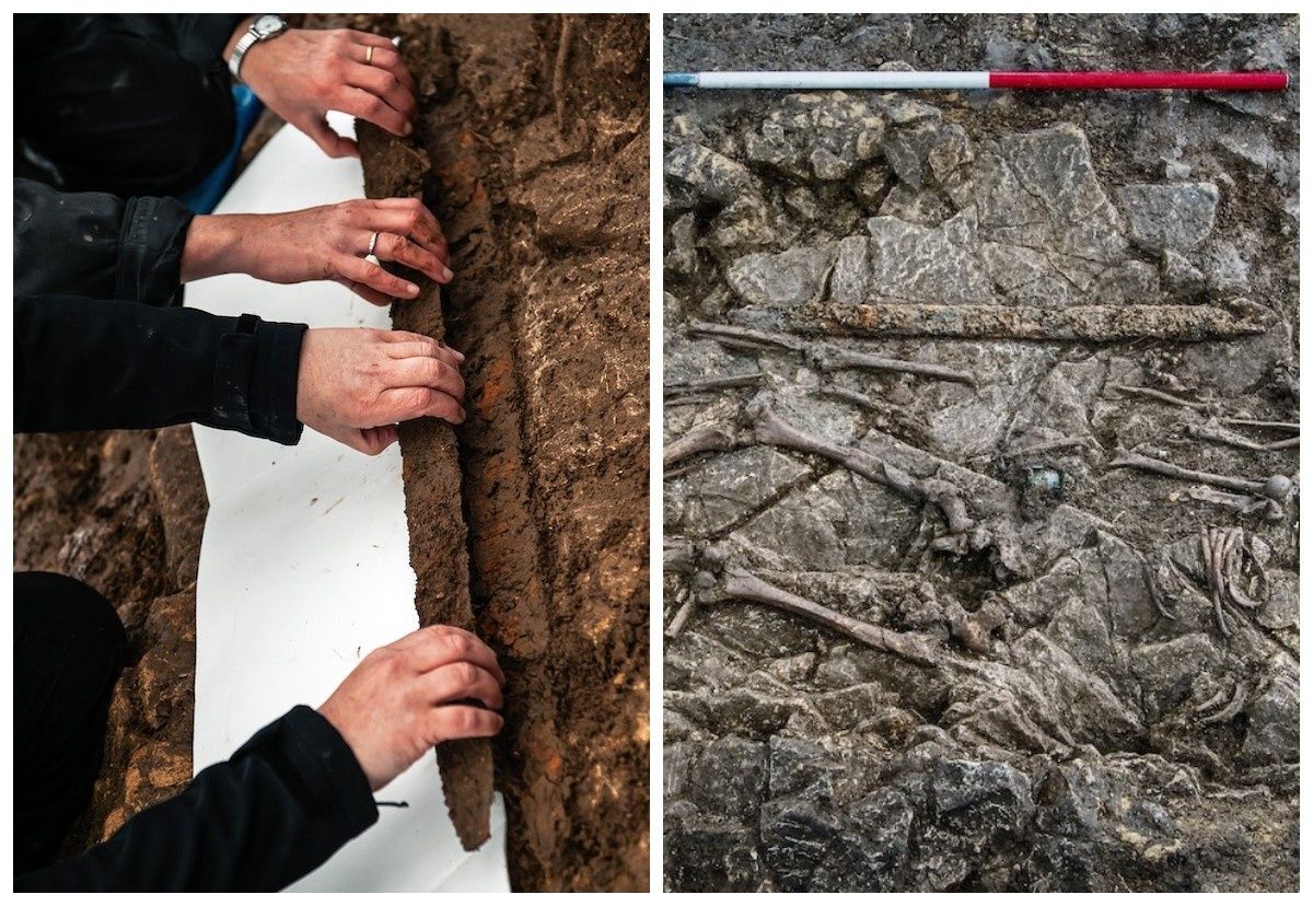 Przytulone dzieci z grobu sprzed 1400 lat w Anglii