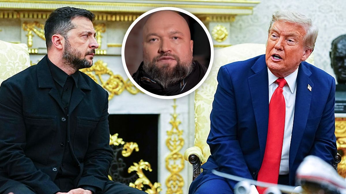Prezydenci Ukrainy Wołodymyr Zełenski oraz USA Donald Trump. W kółku Zbigniew Parafianowicz