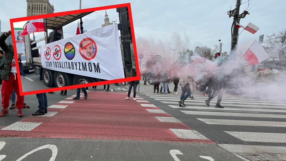Kontrowersyjny baner na ciężarówce