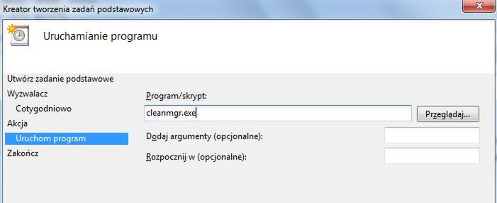 Jak zaplanować automatyczne czyszczenie dysku w Windows 7? 8