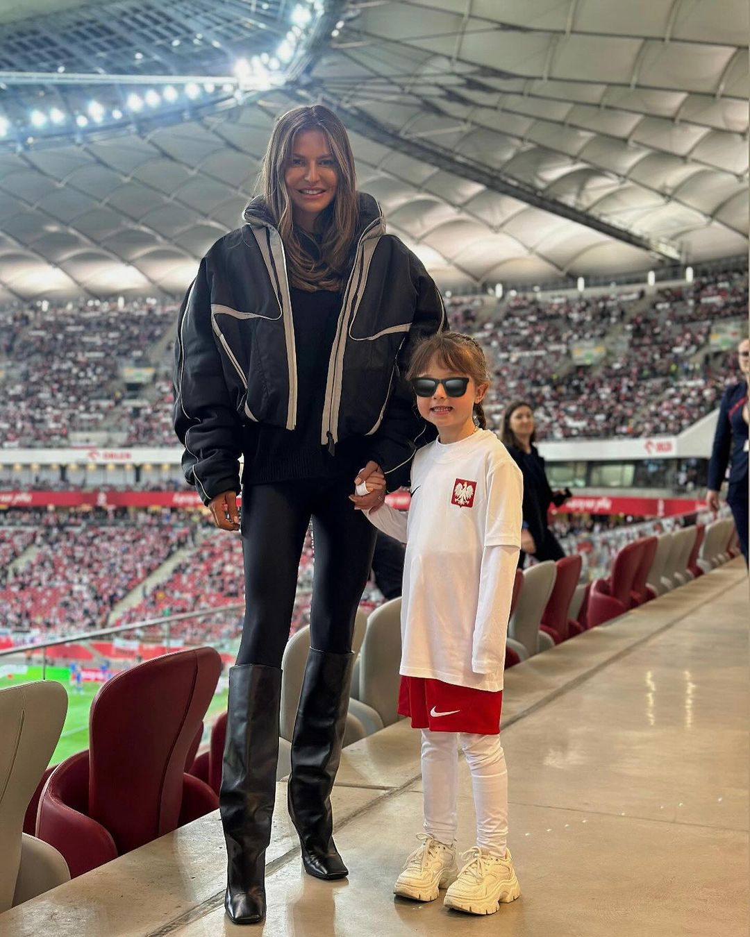 Anna Lewandowska na meczu reprezentacji Polski (Instagram)