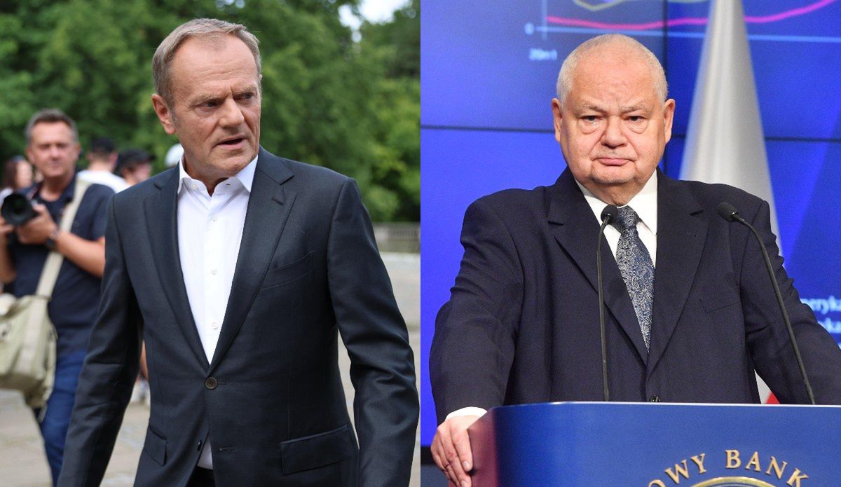 Po lewej Donald Tusk, po prawej Adam Glapiński