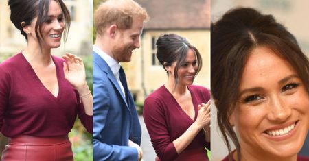 Meghan Markle w skórzanej spódnicy walczy na zamku w Windsorze o równouprawnienie kobiet (ZDJĘCIA)