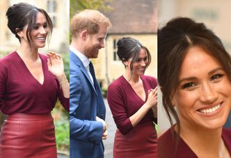 Meghan Markle w skórzanej spódnicy walczy na zamku w Windsorze o równouprawnienie kobiet (ZDJĘCIA)