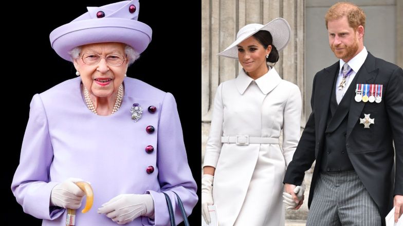 Królowa Elżbieta II, Meghan Markle i książę Harry