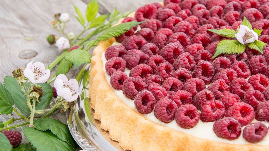 Fresh baked Raspberry Tart
