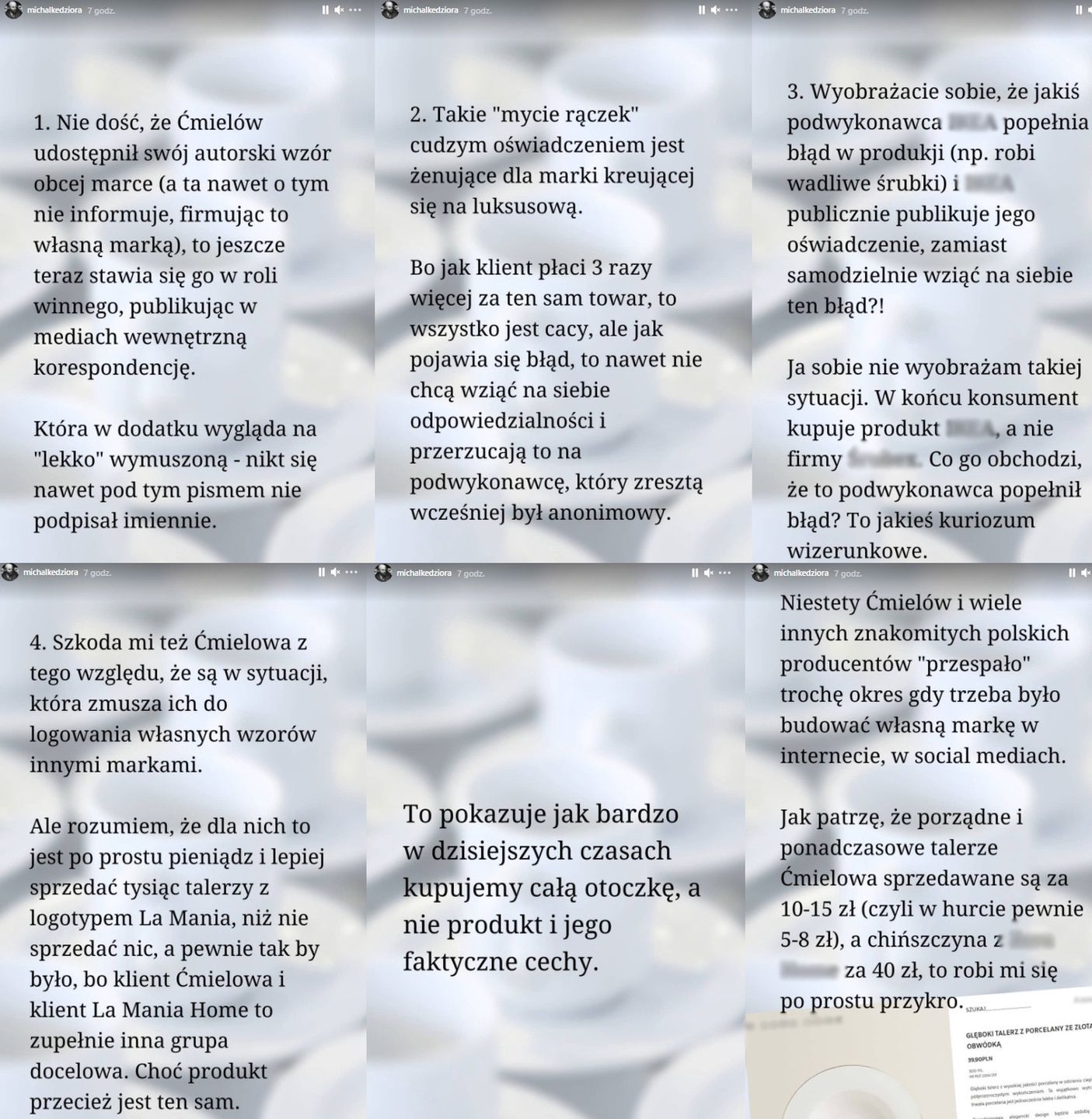Michał Kędziora komentuje "aferę talerzową"