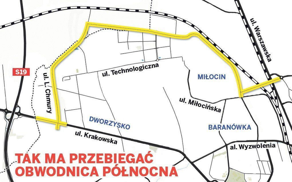 Obwodnica zacznie się na rondzie niedaleko skrzyżowania ul. Krogulskiego z Warszawską i pobiegnie do ul. Technologicznej