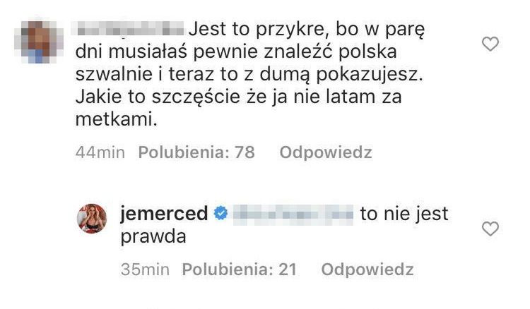 Jessica Mercedes odpowiada na zarzuty w sprawie "afery metkowej"