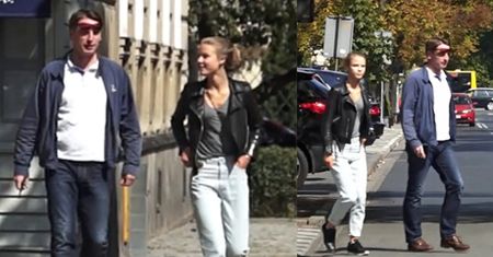Lis z córką-modelką w restauracji