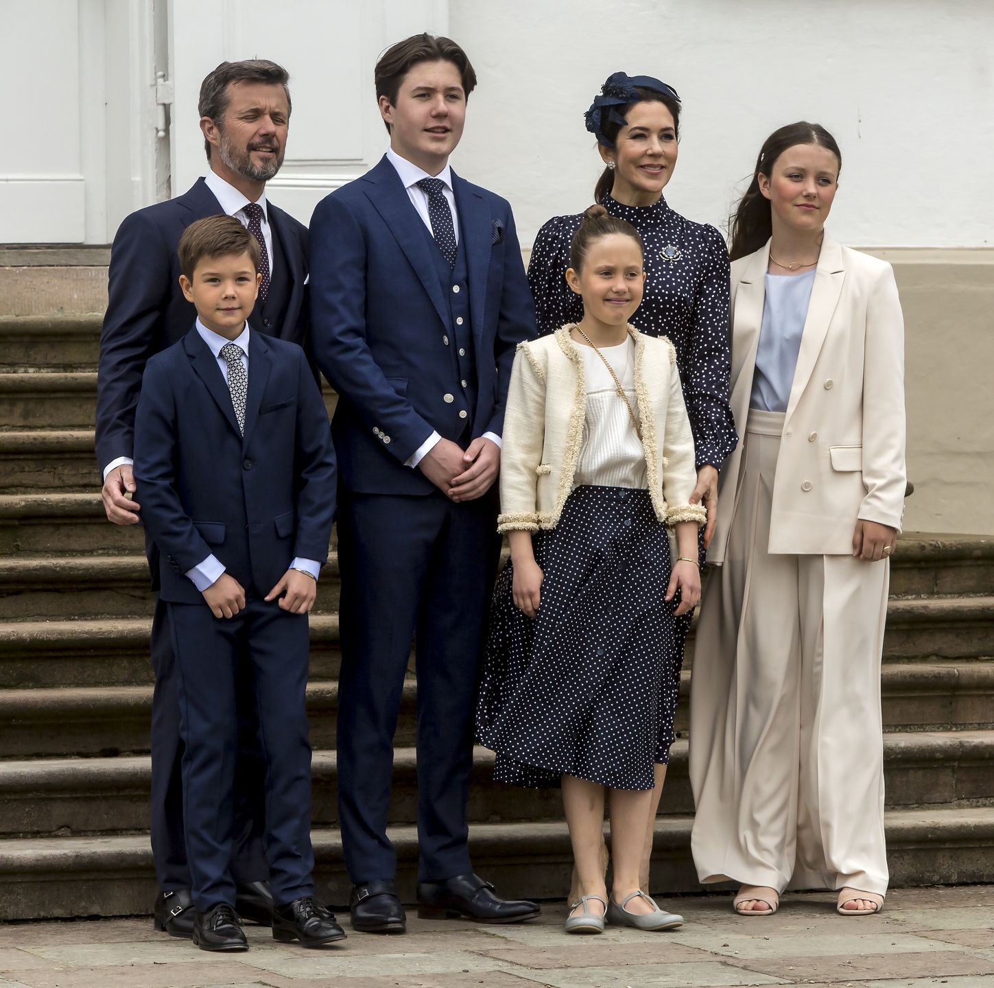 Prince Christian Of Denmark ConfirmationFREDENSBORG, DENMARK - MAY 15: Prince Christian of Denmark (C) seen with his mother and father, Crown Prince Frederik and Crown Princess Mary and siblings at Fredensborg Palace on the occasion of his confirmation on May 15, 2021 in Fredensborg, Denmark. The confirmation was postponed a year due to the COVID-19 situation and took place together with the closest family and without guest from abroad, including Crown Princess Marys Australian family. Prince Christian (15 years) is the oldest of the Crown Prince familys 4 children. (Photo by Ole Jensen/Getty Images)Ole Jensenbestof, topix