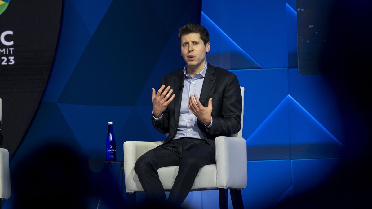 Sam Altman, chief executive officer of OpenAI, during the Asia-Pacific Economic Cooperation (APEC) CEO Summit in San Francisco, California, US, on Thursday, Nov. 16, 2023. Executives from large multinationals are converging on the sidelines of APEC in San Francisco this week for an audience with the Chinese president and other Asian leaders as long-frosty US-China relations show only tentative signs of warming. Photographer: David Paul Morris/Bloomberg via Getty Images