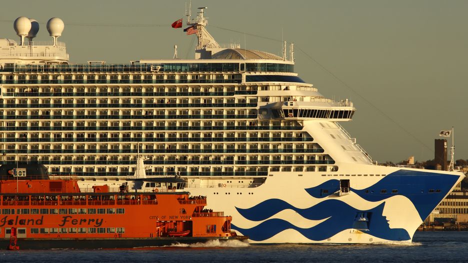 Enchanted Princess Cruise Ship Sails Next to a Staten Island Ferry in New York City
BAYONNE, NJ - OCTOBER 29: Princess Cruises, Enchanted Princess cruise ship sails next to a Staten Island Ferry as the sun sets in New York City on October 29, 2022, as seen from Bayonne, New Jersey.  (Photo by Gary Hershorn/Getty Images)
Gary Hershorn