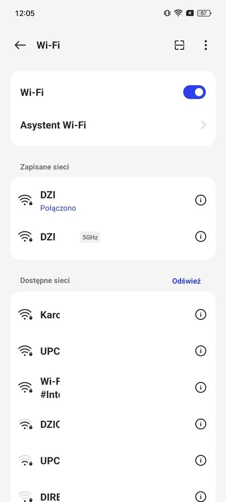 Menu Wi-Fi
