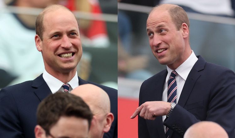 Prince William supports his compatriots at the England-Denmark match