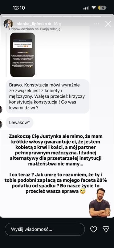 InstaStory Blanki Lipińskiej
