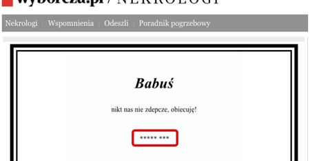 Strajk Kobiet. Wulgarne hasło "***** ***" w nekrologu. To nie "fake"