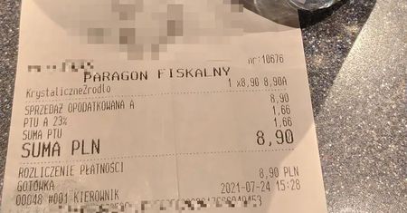 "Paragon grozy" Astronomiczna kwota za wodę w kinie