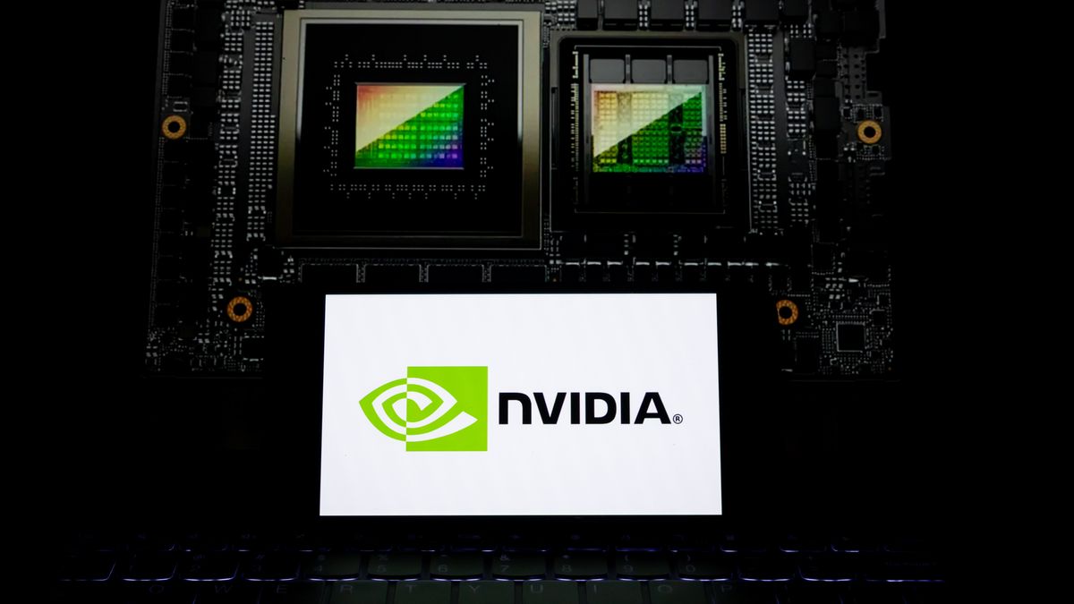 CHONGQING, CHINA - NOVEMBER 24: In this photo illustration, the logo of Nvidia is displayed on a smartphone screen on November 24, 2025 in Chongqing, China. (Photo by Li Hongbo/VCG via Getty Images)
