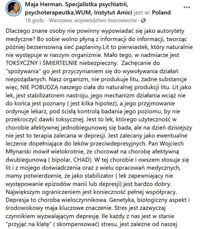 Specjalistka psychiatrii ostro krytykuje "mądrości" Bożeny Dykiel o walce z depresją