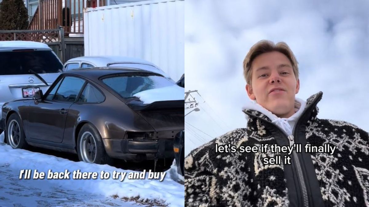 Jedno porsche stało przed warsztatem przez rok.