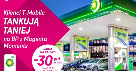 Rusz w drogę z T-Mobile podczas Mega Weekendów na stacjach bp i oszczędzaj!