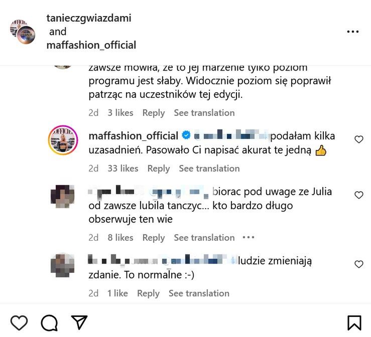 Dyskusja Maffashion z internautką