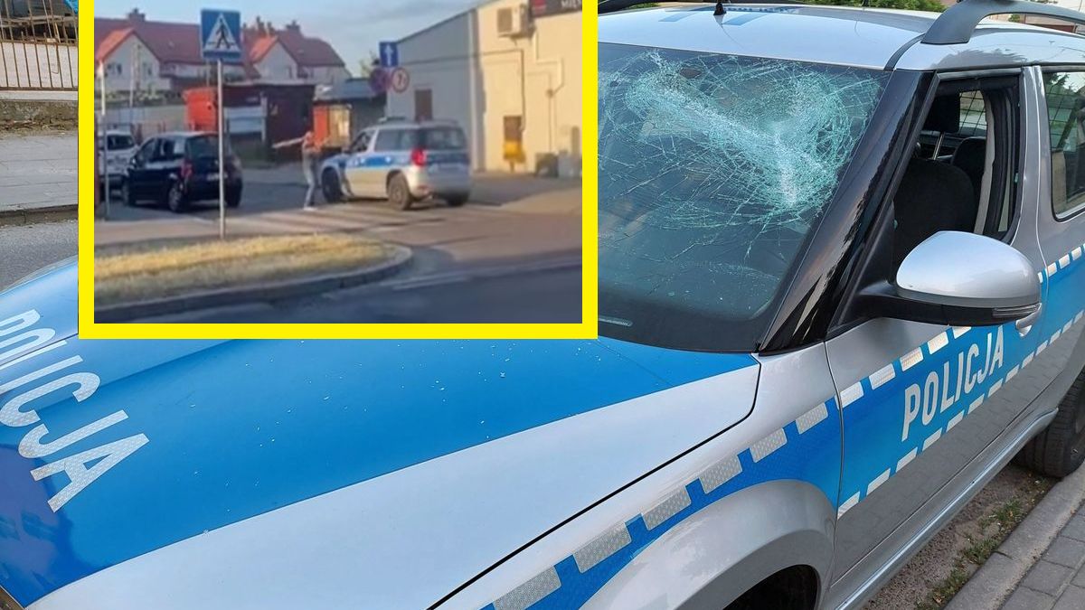 Brutalny atak w Mławie: 52-latek rzucił się na policjantów