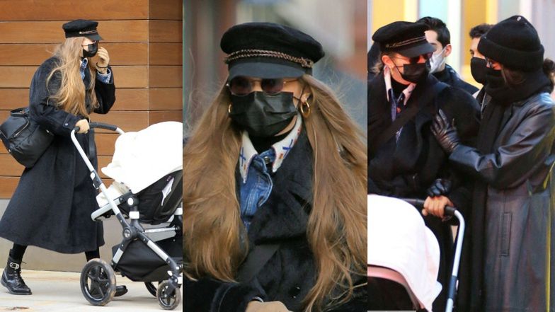 Stylowa mama Gigi Hadid maszeruje ulicami Nowego Jorku z malutką córeczką i siostrą Bellą (ZDJĘCIA)