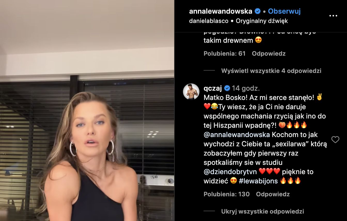 Anna Lewandowska prezentuje popis tanecznych umiejętności. Qczaj nie kryje zachwytu 