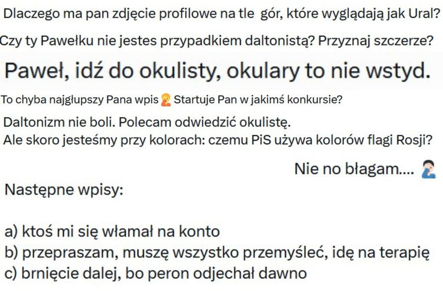 Komentarze pod wpisem Pawła Rybickiego