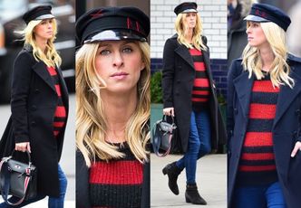 #TRENDY: Ciężarna Nicky Hilton w swetrze w paski