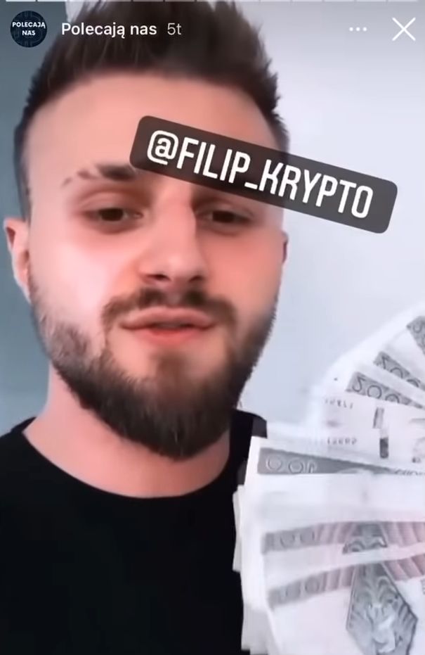 Influencerzy polecający scamy