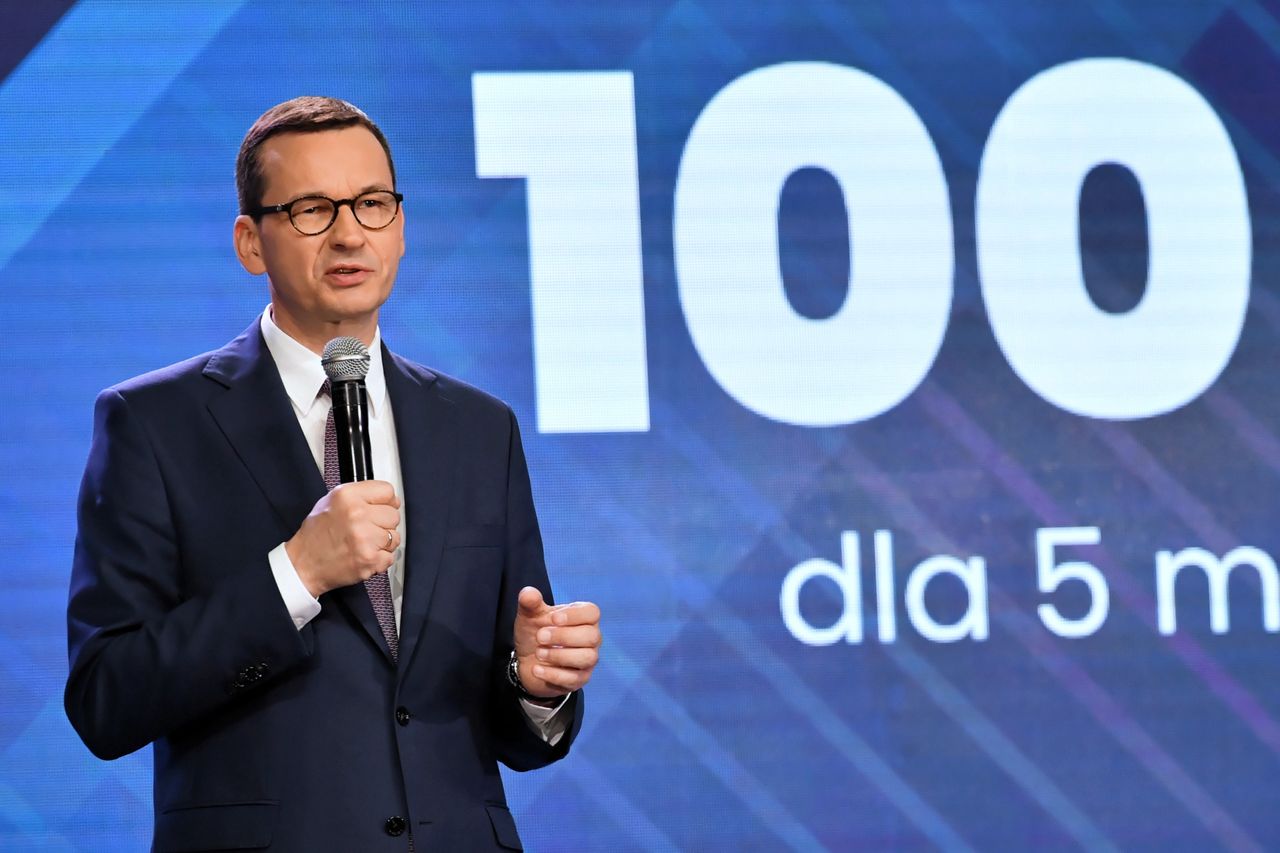 Warszawa, 22.06.2020. Premier Mateusz Morawiecki podczas konferencji podsumowującej działania w ramach rządowych programów antykryzysowych. "100 miliardów zł w 100 dni"