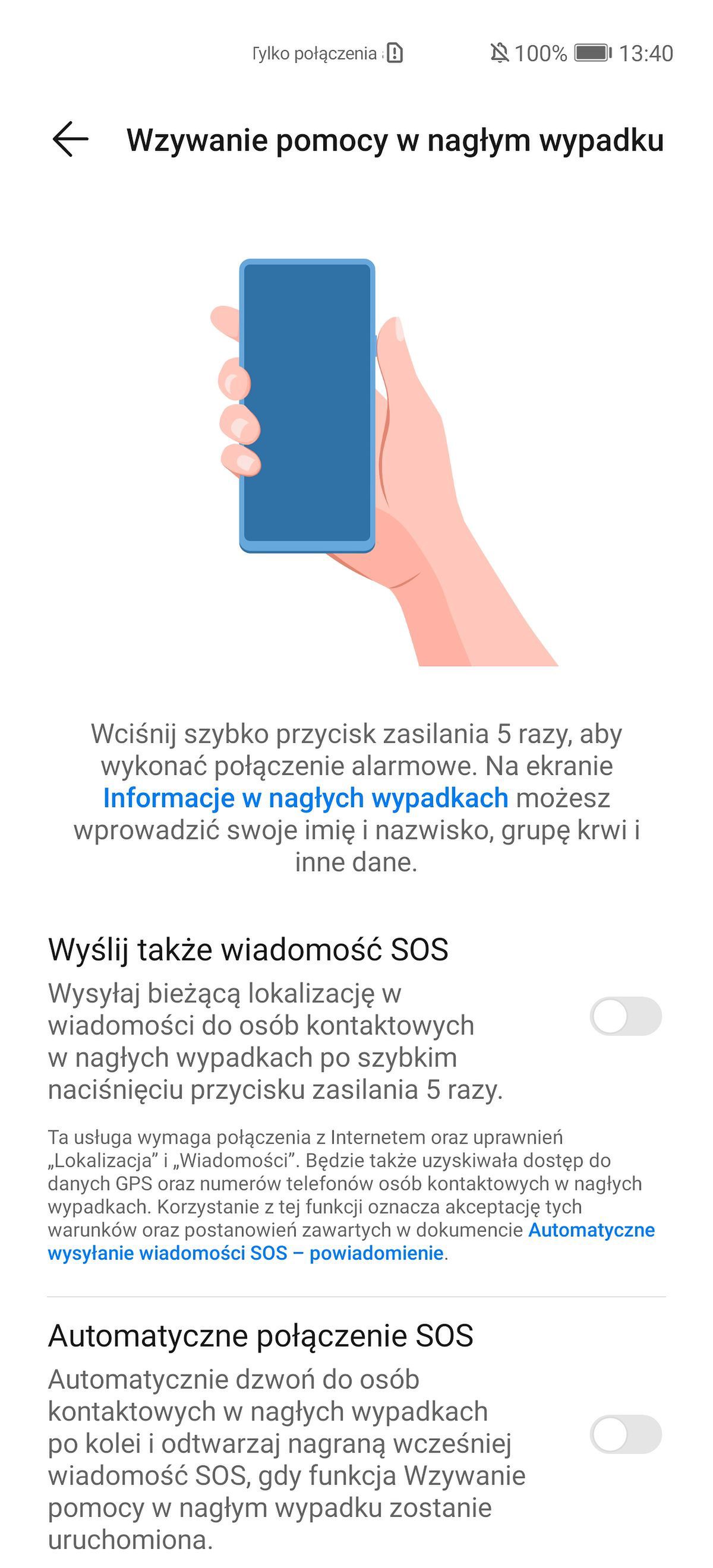 Opcja wzywania pomocy na Androidzie