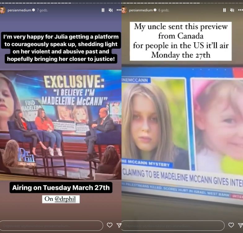 Polka podająca się za Madeleine McCann wystąpiła w programie "Dr. Phil"