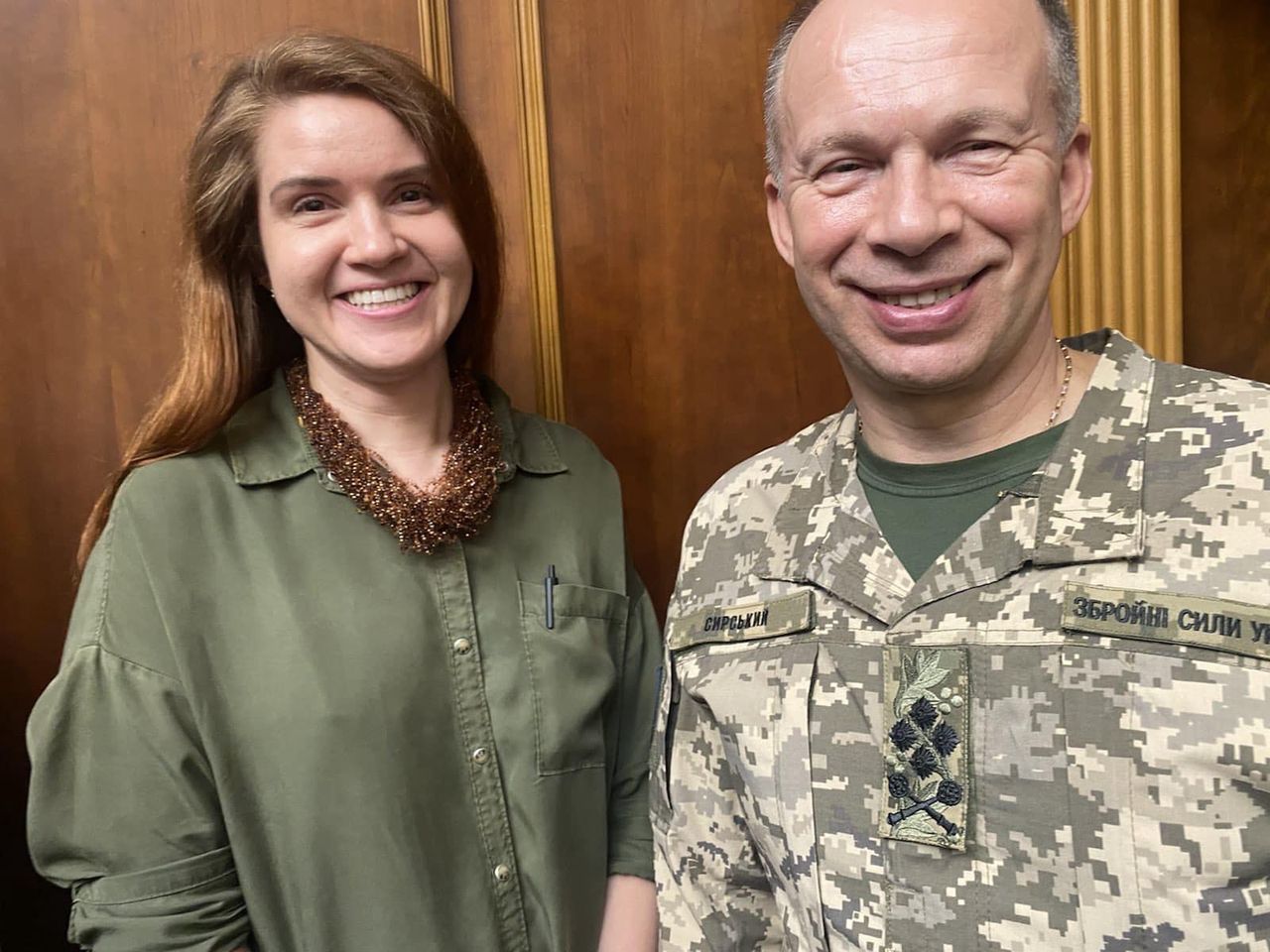 Deputy Mariana Bezugla and Gen. Oleksandr Syrskyi