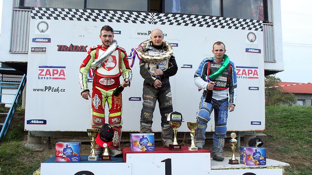 Podium IM Czech 2018, od lewej: Milik, Franc, Krcmar