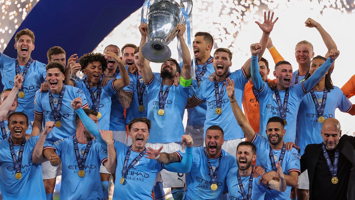 Radość piłkarzy Manchesteru City po wygraniu Ligi Mistrzów