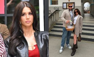 Roksana Węgiel wybrała się do kościoła W MINI, a internauci dopytują: "Nie było krótszych spódnic?!" (FOTO)