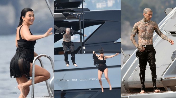 Kourtney Kardashian i Travis Barker pluskają się w morzu